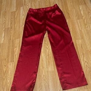 vintage. Spiegel Paradox Vibrant Red Satin Trousers. Size Missy 6